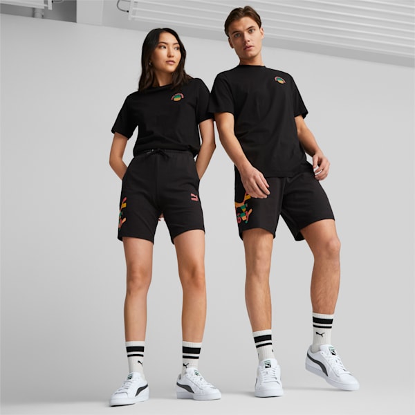 Puma Worldwide Regular Fit Unisex 8" Shorts, PUMA Black, extralarge-IND